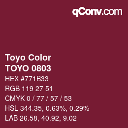 カラーコード: Toyo Color - TOYO 0803 | qconv.com