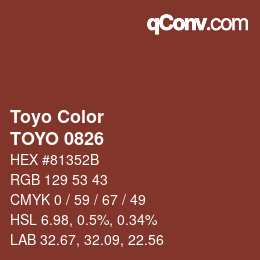 カラーコード: Toyo Color - TOYO 0826 | qconv.com