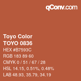 カラーコード: Toyo Color - TOYO 0836 | qconv.com