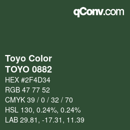 カラーコード: Toyo Color - TOYO 0882 | qconv.com
