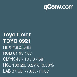 カラーコード: Toyo Color - TOYO 0921 | qconv.com