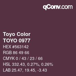 カラーコード: Toyo Color - TOYO 0977 | qconv.com