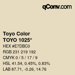 Código de color: Toyo Color - TOYO 1025* | qconv.com
