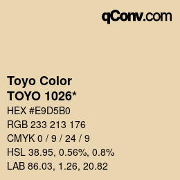 Color code: Toyo Color - TOYO 1026* | qconv.com