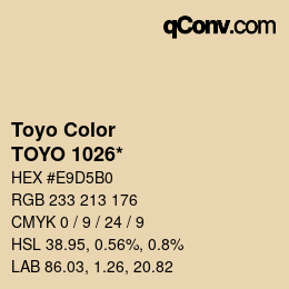カラーコード: Toyo Color - TOYO 1026* | qconv.com