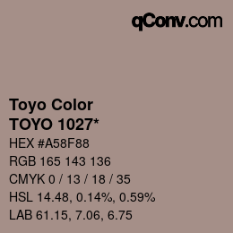カラーコード: Toyo Color - TOYO 1027* | qconv.com