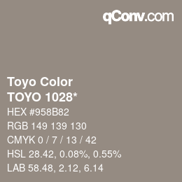 カラーコード: Toyo Color - TOYO 1028* | qconv.com