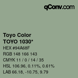カラーコード: Toyo Color - TOYO 1030* | qconv.com