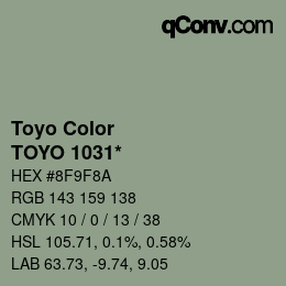 Color code: Toyo Color - TOYO 1031* | qconv.com