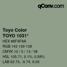 カラーコード: Toyo Color - TOYO 1031* | qconv.com