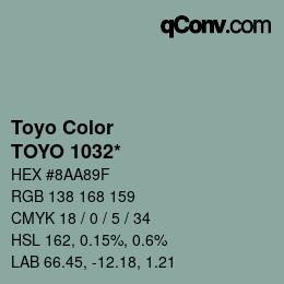 カラーコード: Toyo Color - TOYO 1032* | qconv.com