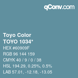 カラーコード: Toyo Color - TOYO 1034* | qconv.com