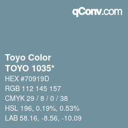 カラーコード: Toyo Color - TOYO 1035* | qconv.com