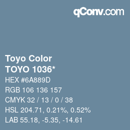 カラーコード: Toyo Color - TOYO 1036* | qconv.com