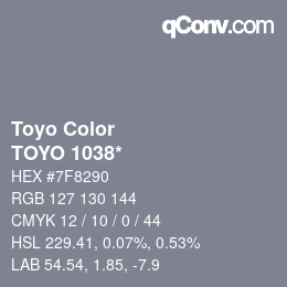 Code couleur: Toyo Color - TOYO 1038* | qconv.com