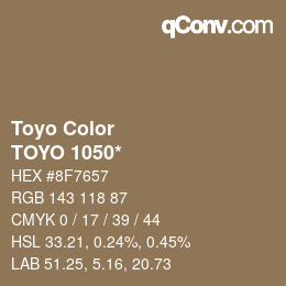 カラーコード: Toyo Color - TOYO 1050* | qconv.com