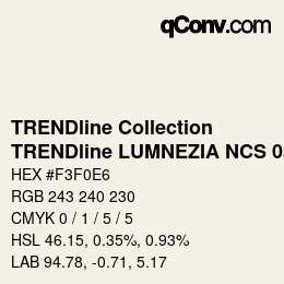 カラーコード: TRENDline Collection - TRENDline LUMNEZIA NCS 0500 | qconv.com