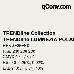 Farbcode: TRENDline Collection - TRENDline LUMNEZIA POLARWEISS | qconv.com