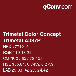 カラーコード: Trimetal Color Concept - Trimetal A337P | qconv.com