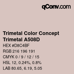 Color code: Trimetal Color Concept - Trimetal A508D | qconv.com