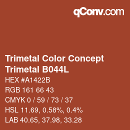 Color code: Trimetal Color Concept - Trimetal B044L | qconv.com