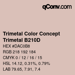 カラーコード: Trimetal Color Concept - Trimetal B210D | qconv.com