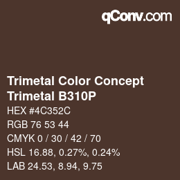 カラーコード: Trimetal Color Concept - Trimetal B310P | qconv.com