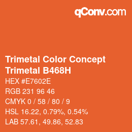 Código de color: Trimetal Color Concept - Trimetal B468H | qconv.com