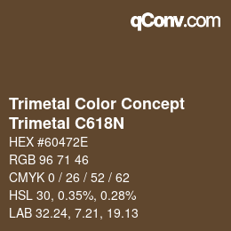Color code: Trimetal Color Concept - Trimetal C618N | qconv.com