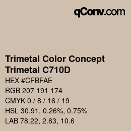 Color code: Trimetal Color Concept - Trimetal C710D | qconv.com