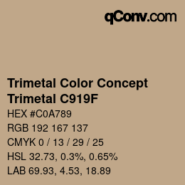 Farbcode: Trimetal Color Concept - Trimetal C919F | qconv.com