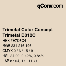 Color code: Trimetal Color Concept - Trimetal D012C | qconv.com