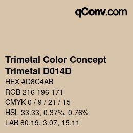 カラーコード: Trimetal Color Concept - Trimetal D014D | qconv.com