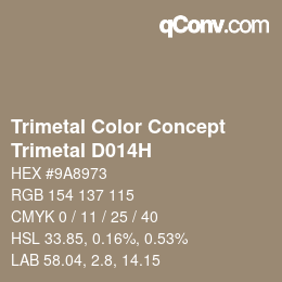 カラーコード: Trimetal Color Concept - Trimetal D014H | qconv.com