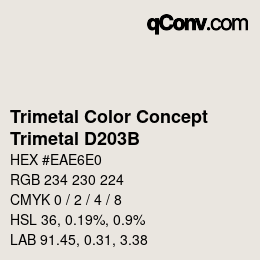 カラーコード: Trimetal Color Concept - Trimetal D203B | qconv.com