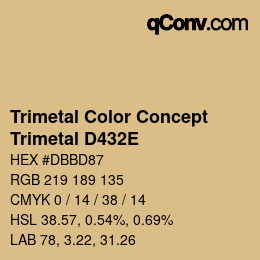 Color code: Trimetal Color Concept - Trimetal D432E | qconv.com