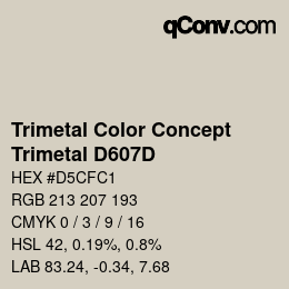 カラーコード: Trimetal Color Concept - Trimetal D607D | qconv.com
