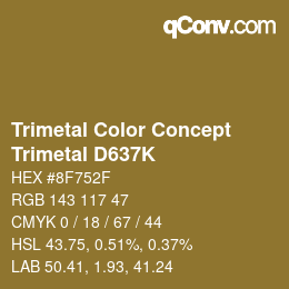 Color code: Trimetal Color Concept - Trimetal D637K | qconv.com