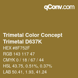 カラーコード: Trimetal Color Concept - Trimetal D637K | qconv.com