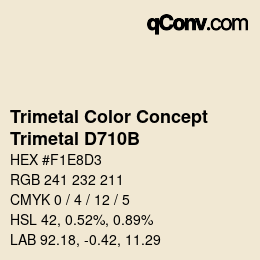 Color code: Trimetal Color Concept - Trimetal D710B | qconv.com