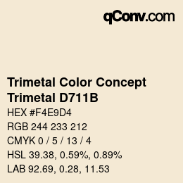 Color code: Trimetal Color Concept - Trimetal D711B | qconv.com