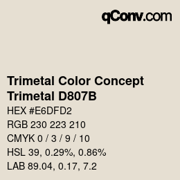 Color code: Trimetal Color Concept - Trimetal D807B | qconv.com