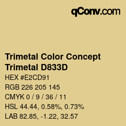 Color code: Trimetal Color Concept - Trimetal D833D | qconv.com