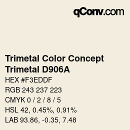 Color code: Trimetal Color Concept - Trimetal D906A | qconv.com