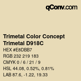 Color code: Trimetal Color Concept - Trimetal D918C | qconv.com