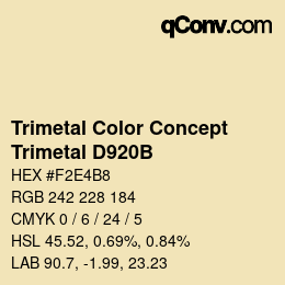 Color code: Trimetal Color Concept - Trimetal D920B | qconv.com