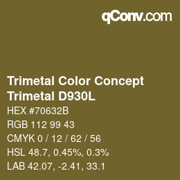 Color code: Trimetal Color Concept - Trimetal D930L | qconv.com