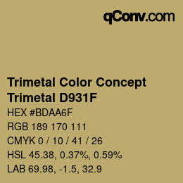Farbcode: Trimetal Color Concept - Trimetal D931F | qconv.com