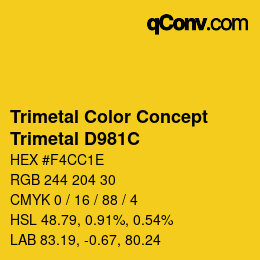 カラーコード: Trimetal Color Concept - Trimetal D981C | qconv.com