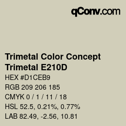 カラーコード: Trimetal Color Concept - Trimetal E210D | qconv.com
